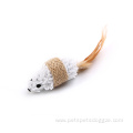 sisal cat scratching mouse and ball with feather